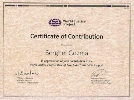 world justice project certificate of contribution
